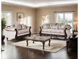 Catalonia Beige/Dark Cherry Upholstery Living Room Set by Furniture of America at Eve Furniture