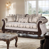Catalonia Beige/Dark Cherry Sofa by Furniture of America at Eve Furniture