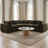 Cates Dark Green Classic L Modular Sectional by MOES at Eve Furniture