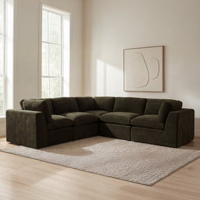 Cates Dark Green Classic L Modular Sectional by MOES at Eve Furniture