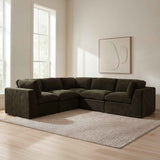 Cates Dark Green Classic L Modular Sectional by Moe's Home at Eve Furniture