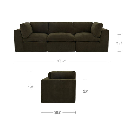 Cates Dark Green Modular Sofa by MOES at Eve Furniture