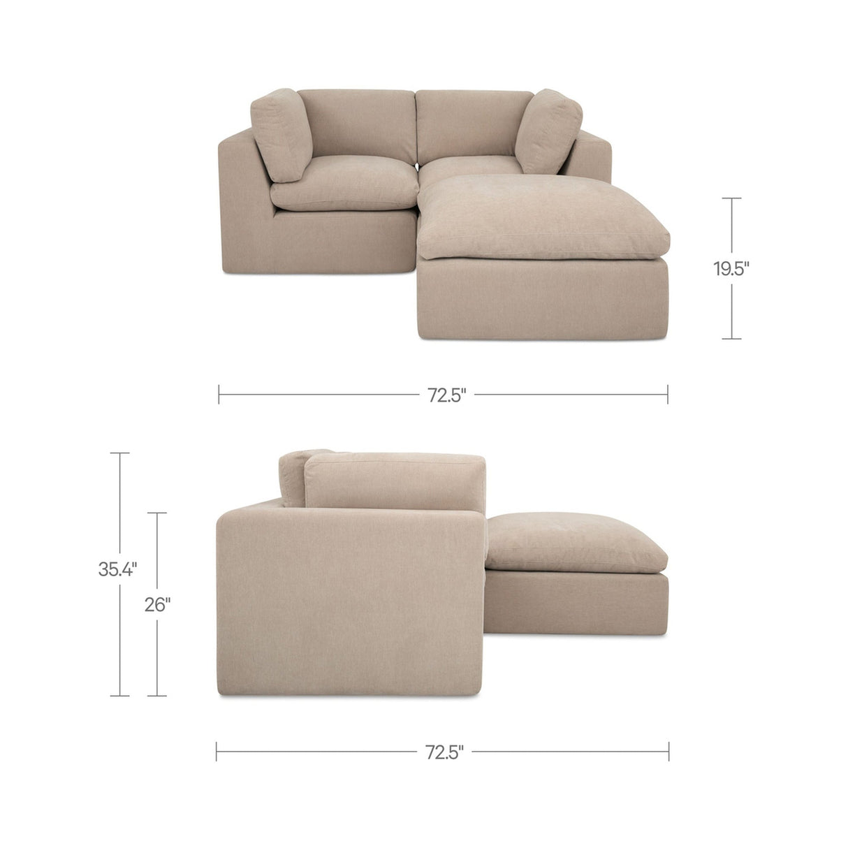 Cates Pebble Nook Modular Sectional by Moe's Home at Eve Furniture