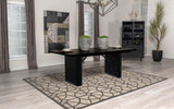 Catherine Black Rectangular Double Pedestal Dining Table by Coaster at Eve Furniture