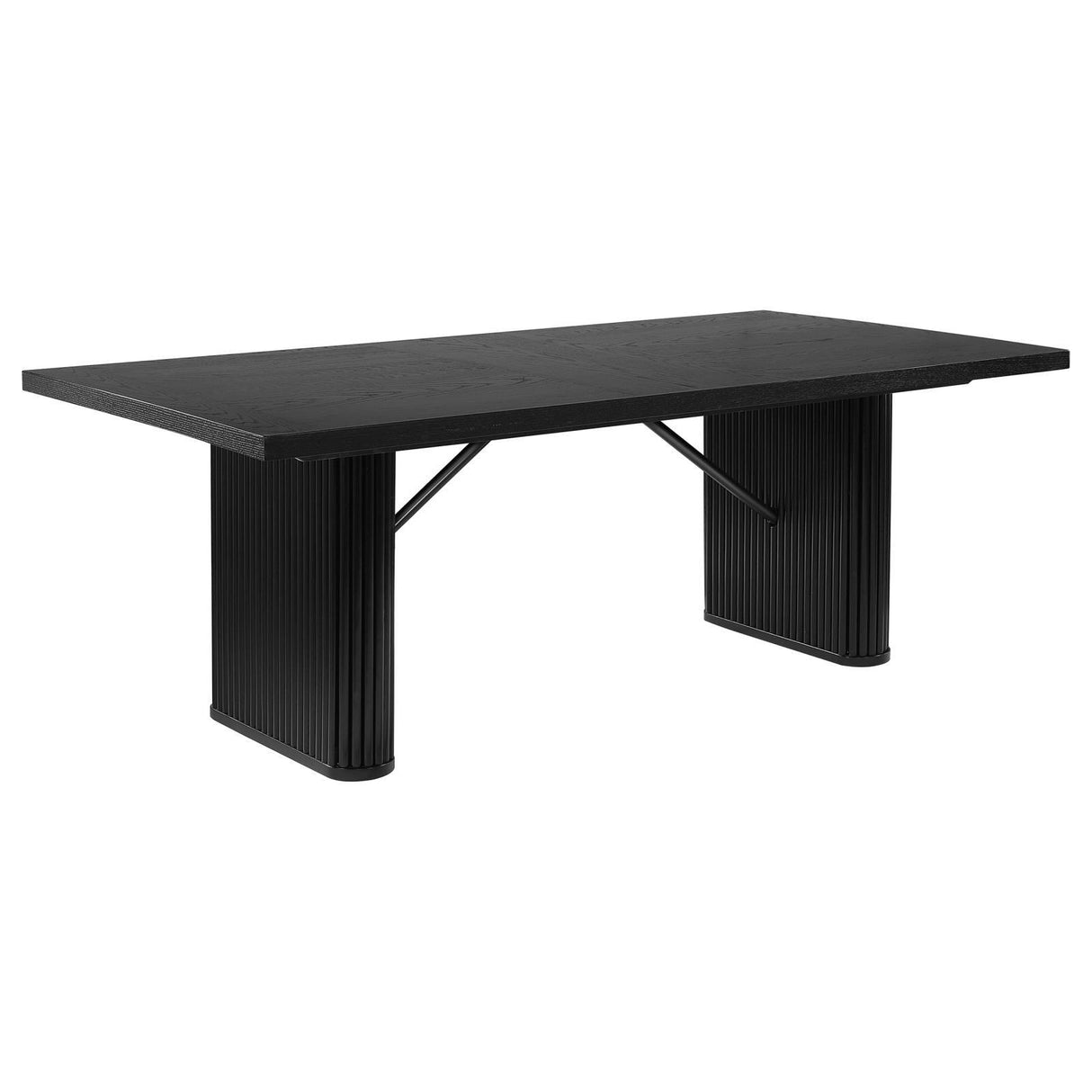 Catherine Black Rectangular Double Pedestal Dining Table by Coaster at Eve Furniture