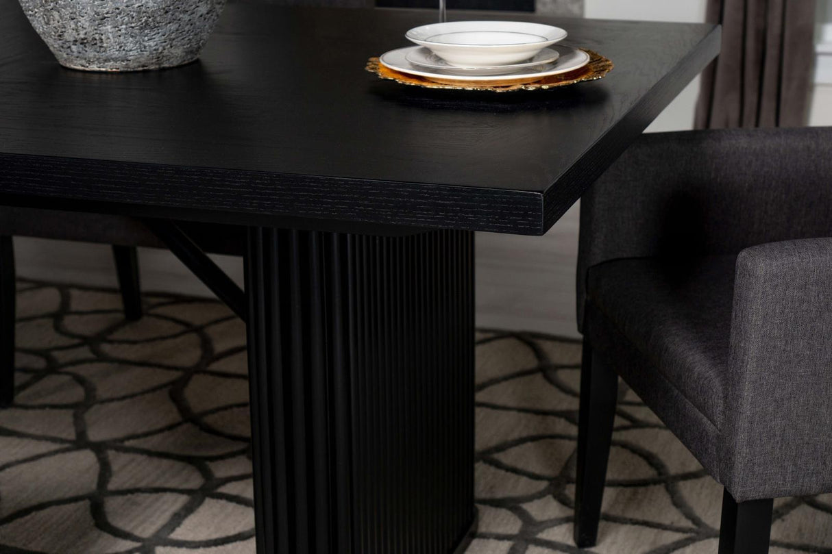 Catherine Black Rectangular Double Pedestal Dining Table by Coaster at Eve Furniture
