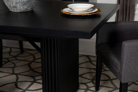 Catherine Black Rectangular Double Pedestal Dining Table by Coaster at Eve Furniture