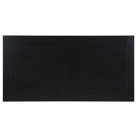 Catherine Black Rectangular Double Pedestal Dining Table by Coaster at Eve Furniture
