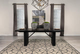 Catherine Black Rectangular Double Pedestal Dining Table by Coaster at Eve Furniture