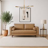 Catherine Genuine Tan Leather Loveseat by Ashcroft Furniture at Eve Furniture