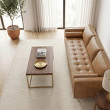 Catherine Genuine Tan Leather Sofa by Ashcroft Furniture at Eve Furniture