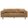 Catherine Genuine Tan Leather Sofa by Ashcroft Furniture at Eve Furniture