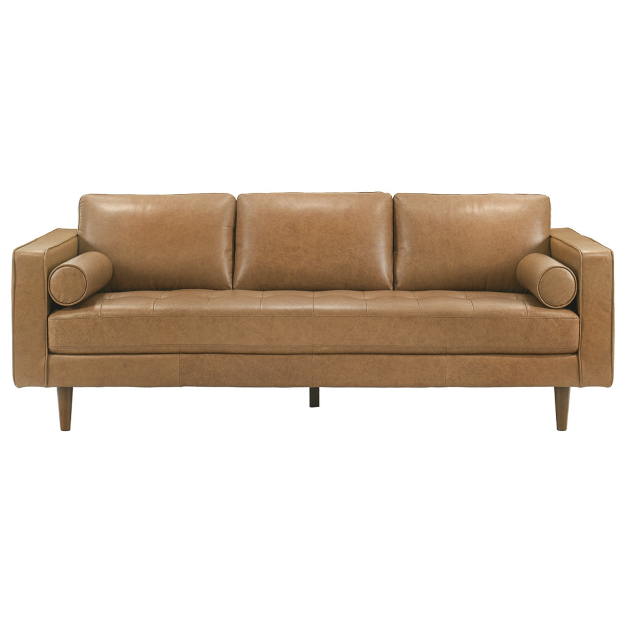 Catherine Genuine Tan Leather Sofa by Ashcroft Furniture at Eve Furniture