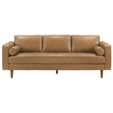 Catherine Genuine Tan Leather Sofa by Ashcroft Furniture at Eve Furniture