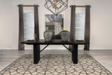 Catherine Rectangular Double Pedestal Dining Table Black