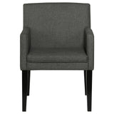 Catherine Upholstered Dining Arm Chair Charcoal Grey and Black (Set of 2)