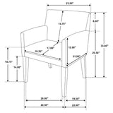 Catherine Upholstered Dining Arm Chair Charcoal Grey and Black (Set of 2) by Coaster at Eve Furniture