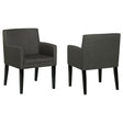 Catherine Upholstered Dining Arm Chair Charcoal Grey and Black (Set of 2) by Coaster at Eve Furniture