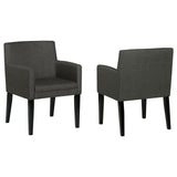 Catherine Upholstered Dining Arm Chair Charcoal Grey and Black (Set of 2) by Coaster at Eve Furniture