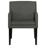 Catherine Upholstered Dining Arm Chair Charcoal Grey and Black (Set of 2) by Coaster at Eve Furniture
