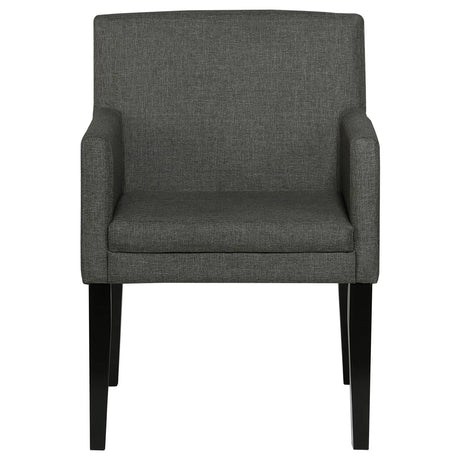 Catherine Upholstered Dining Arm Chair Charcoal Grey and Black (Set of 2) by Coaster at Eve Furniture