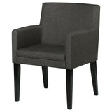Catherine Upholstered Dining Arm Chair Charcoal Grey and Black (Set of 2) by Coaster at Eve Furniture
