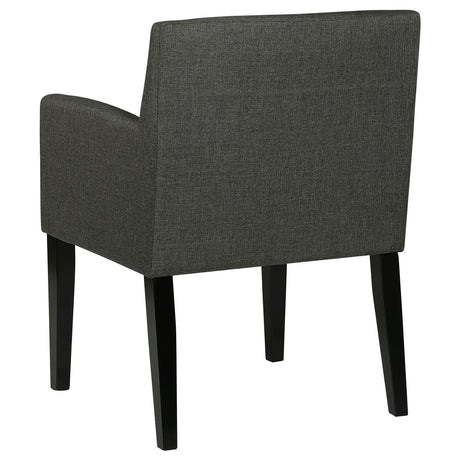 Catherine Upholstered Dining Arm Chair Charcoal Grey and Black (Set of 2) by Coaster at Eve Furniture
