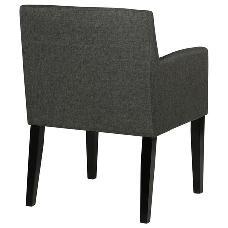 Catherine Upholstered Dining Arm Chair Charcoal Grey and Black (Set of 2) by Coaster at Eve Furniture