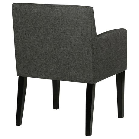 Catherine Upholstered Dining Arm Chair Charcoal Grey and Black (Set of 2) by Coaster at Eve Furniture