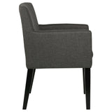 Catherine Upholstered Dining Arm Chair Charcoal Grey and Black (Set of 2) by Coaster at Eve Furniture