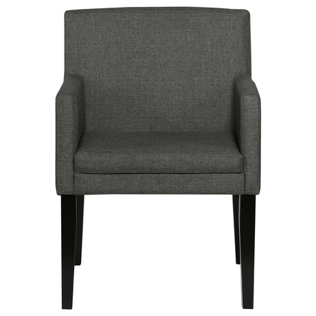 Catherine Upholstered Dining Arm Chair Charcoal Grey and Black (Set of 2) by Coaster at Eve Furniture