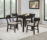 Catley Dark Coffee 5-piece Round Drop Leaf Dining Table Set by Coaster at Eve Furniture
