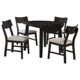 Catley Dark Coffee 5-piece Round Drop Leaf Dining Table Set by Coaster at Eve Furniture