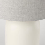 Cato 20.0L x 20.0W x 33.5H Cream Base W/White Shade Table Lamp by Mercana at Eve Furniture
