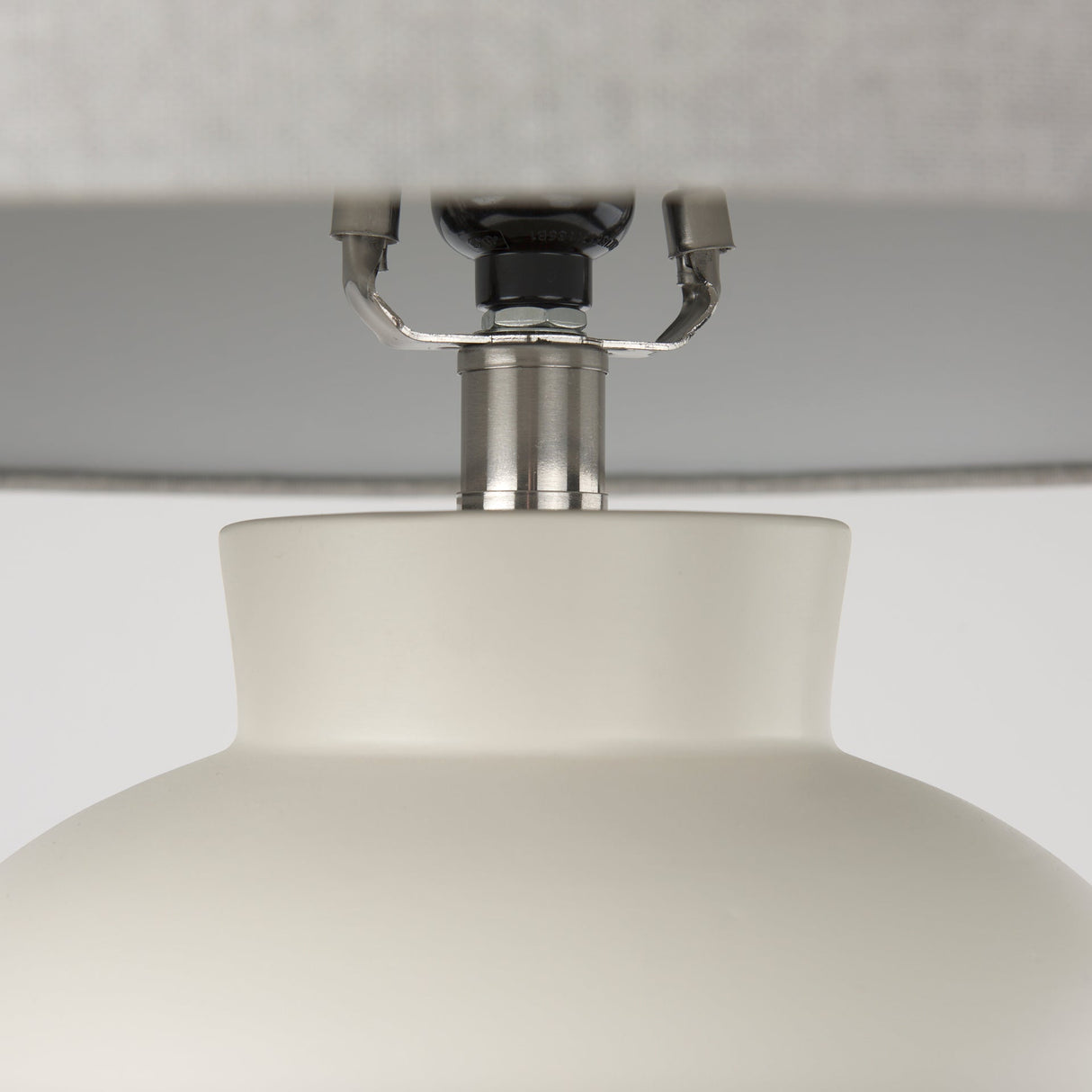 Cato 20.0L x 20.0W x 33.5H Cream Base W/White Shade Table Lamp by Mercana at Eve Furniture