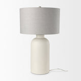 Cato Cream Base W/White Shade Table Lamp by Mercana at Eve Furniture