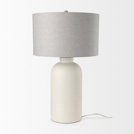 Cato Cream Base W/White Shade Table Lamp by Mercana at Eve Furniture