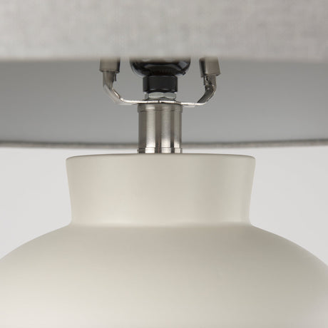 Cato Cream Base W/White Shade Table Lamp by Mercana at Eve Furniture