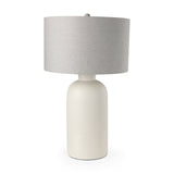 Cato Cream Base W/White Shade Table Lamp by Mercana at Eve Furniture