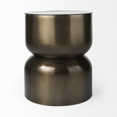 Catriona Gold Accent Hourglass Table by Mercana at Eve Furniture