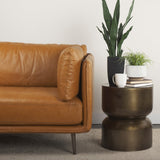 Catriona Gold Accent Hourglass Table by Mercana at Eve Furniture