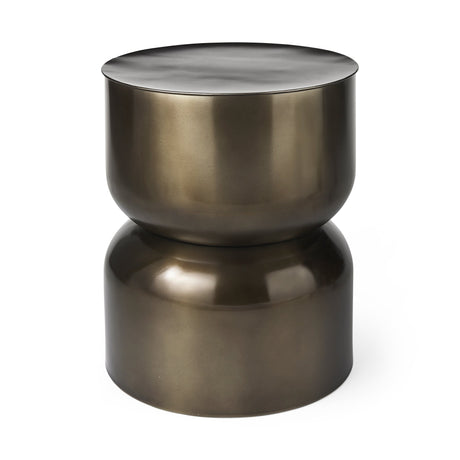 Catriona Gold Accent Hourglass Table by Mercana at Eve Furniture