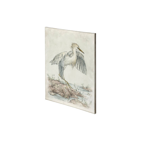 Cattle Egret by Mercana Studio a Hand Embellished Textured Canvas by Mercana at Eve Furniture