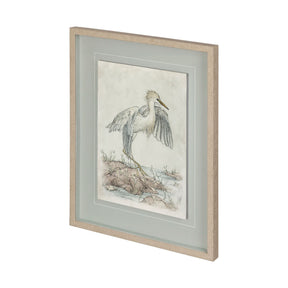 Cattle Egret by Mercana Studio a Hand Embellished Textured Framed Art Print Matted under Glass by Mercana at Eve Furniture