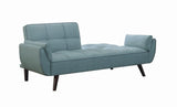 Caufield Biscuit-Tufted Sofa Bed Turquoise Blue