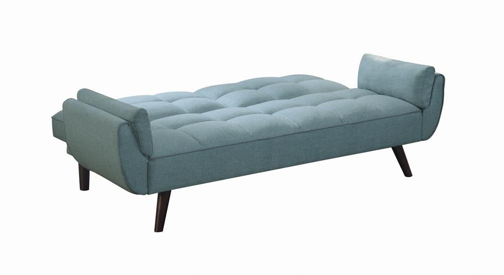 Caufield Biscuit-Tufted Sofa Bed Turquoise Blue