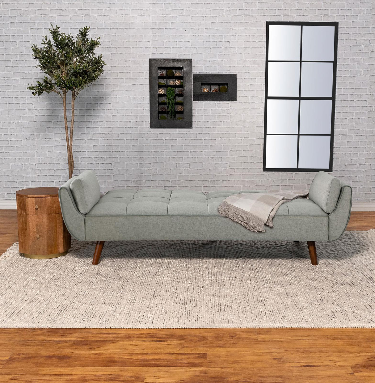Caufield Upholstered Tufted Convertible Sofa Bed Grey by Coaster at Eve Furniture