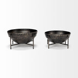 Cauldron (Set of 2) Brown Metal Bowls by Mercana at Eve Furniture