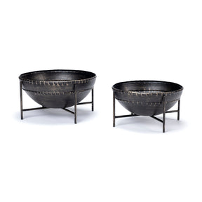Cauldron (Set of 2) Brown Metal Bowls by Mercana at Eve Furniture
