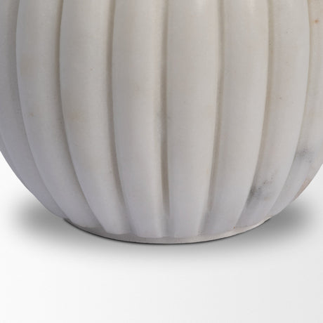 Cava Ribbed White Marble Mortar & Pestle by Mercana at Eve Furniture
